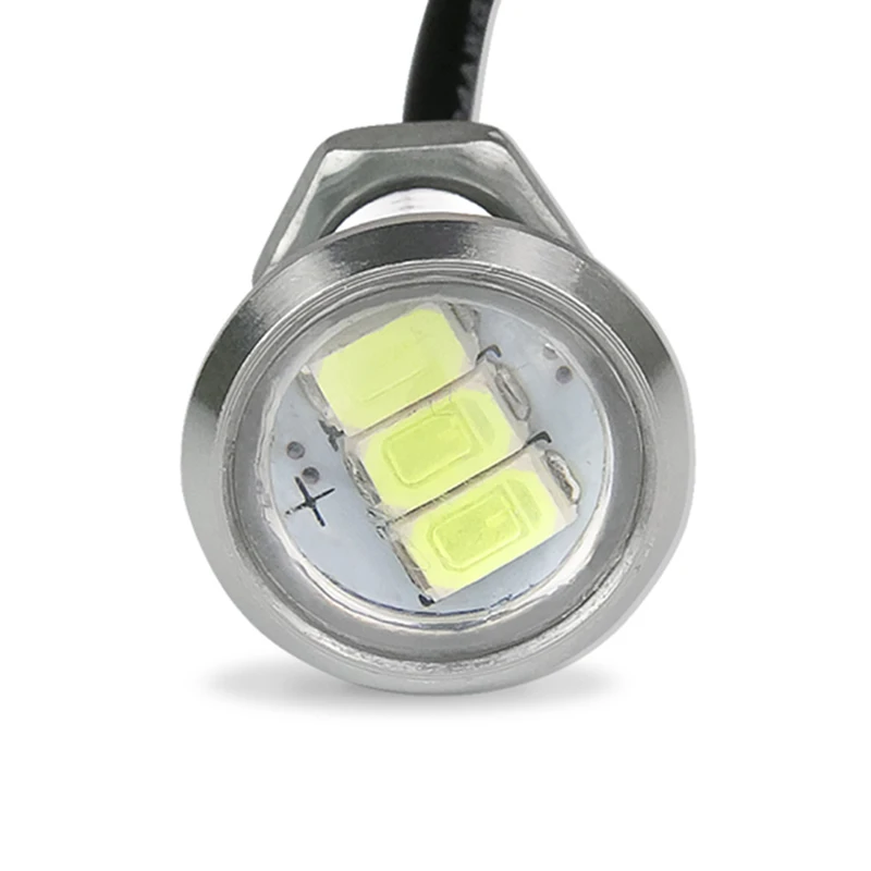 23mm silver shell SUNIGHTCN 1 шт., светодиодный светильник в виде Орлиного глаза для автомобиля, дневные ходовые огни DRL, автомобильная парковочная сигнальная лампа, 12 В, 24 В, 18 мм, 23 мм, для мотоцикла, авто - Цвет: 23mm silver shell