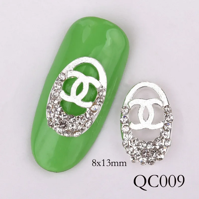 QC009 10 шт 3D украшения для ногтей, голова собаки, голова леопарда, очаровательный дизайн с эффектом капель, Золотые DIY аксессуары для ногтей, QB052-053 - Цвет: QC009