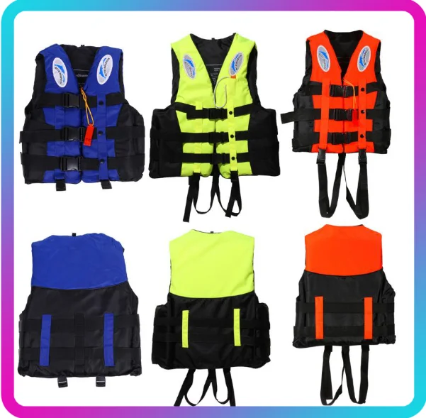 

Universal Polyester Adult Life Jacket Swimming Boating Ski Vest+Whistle Outdoor Practical Life Jacket Whistle