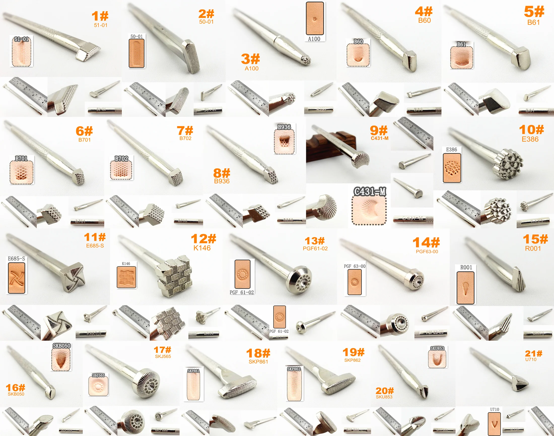 Штамп для резьбы по коже штамповки и тиснения 21 тип|Резьба| |