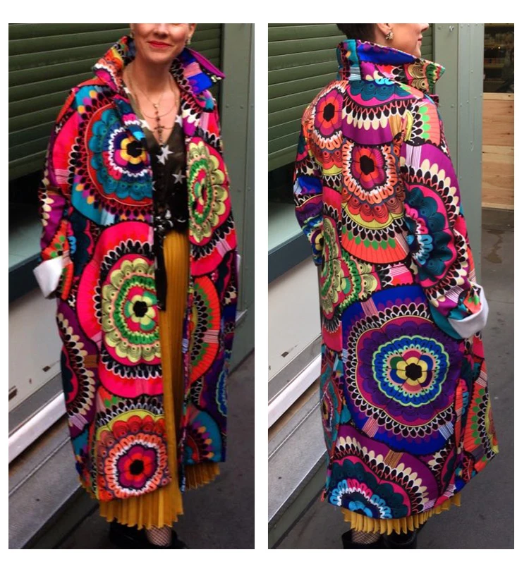 Пальто женское осеннее длинное с винтажным принтом 2020 | Женская одежда