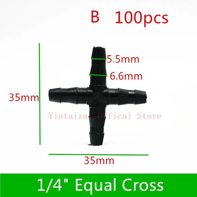 100 шт. 1/4 &quotразъем для вставки тройник микро распыление садоводство цветок