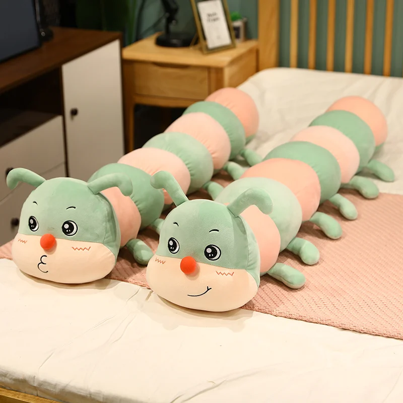 

110/150/180 см гусеница клоуна плюшевая игрушка Мягкое Животное Подушка для сна домашний Декор подарок кукла для детей девочка розовый зеленый