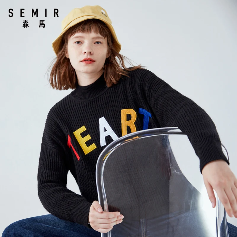 Женский Теплый свитер SEMIR новинка 2020 для студентов толстый вязаный с круглым