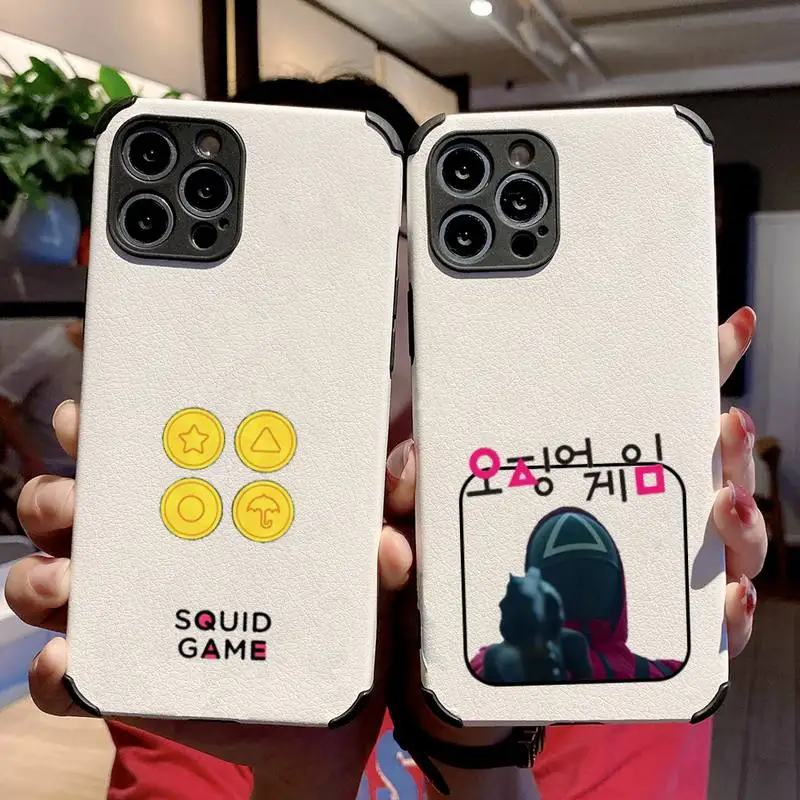 

Squid Game Lee Jung Jae Phone Case Lambskin Leather For iphone 12 11 8 7 6 XR X XS PLUS MINI PLUS PRO MAX Shockproof shell