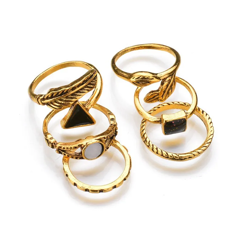 Набор из шести предметов в стиле ретро кольцо с черной стрелкой индивидуальное