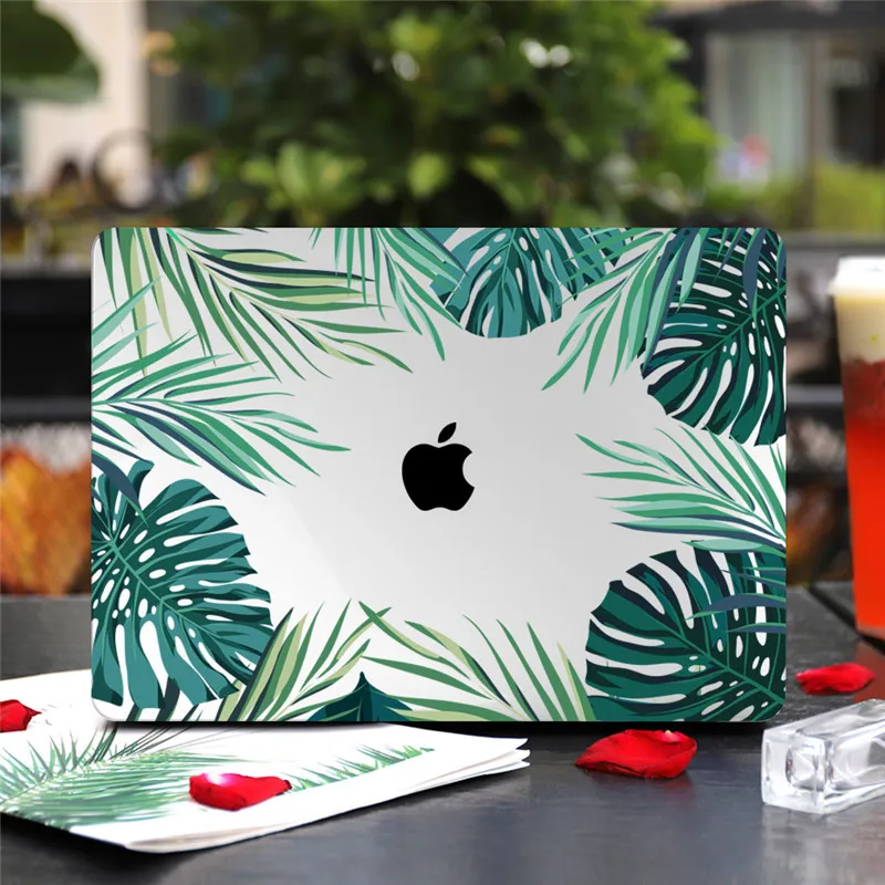 

Green Leaves Printed Plastic Case Cover for Macbook Air 11 12 13 A2337 2020 Pro 13 A2338 A2289 15 16 Touch Bar 2019 A2141