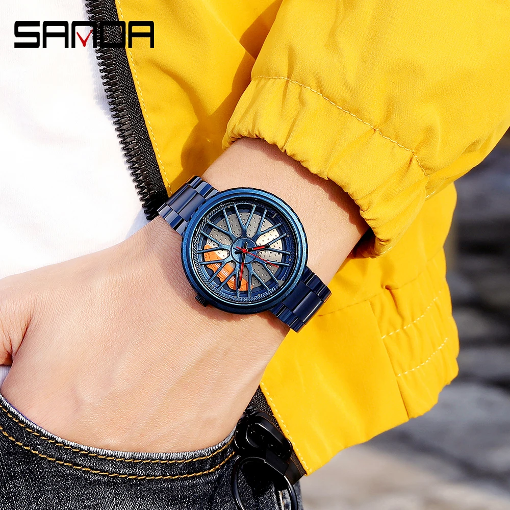 Часы наручные Sanda He Hub мужские спортивные брендовые Роскошные часы с ремешком из