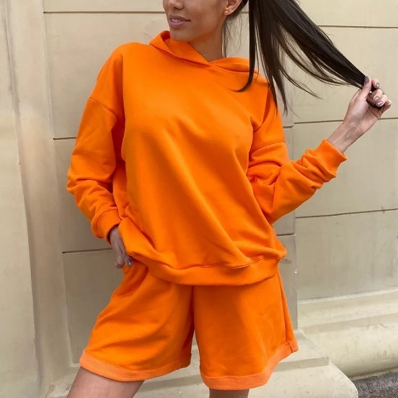 

Summer 2 Pieces Set Tracksuit Women's Casual Sets Oversize Solid Short Sleeve T-shirts Women Suit Streetwear Ladies Shorts Suits