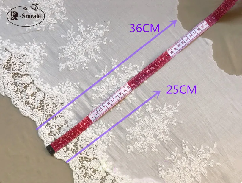 3 ярда/партия кружевная ткань с вышивкой 100% хлопок|Кружево| |