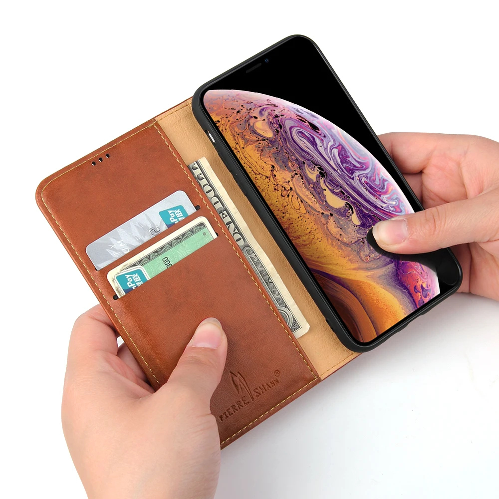 

SSZ-001 Fashion Book Flip PU Leather Case Stand Cover Skin For iPhone 12 Mini 11 Pro 7 8 Plus /XR XS Max Wallet Shockproof Shell