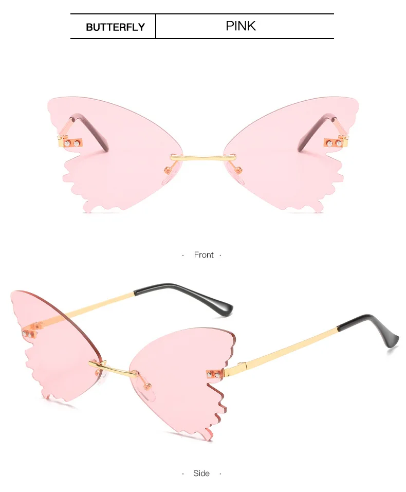 Женские солнцезащитные очки без оправы винтажные зеркальные кошачий глаз UV400 2020 |