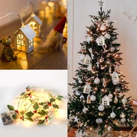 CYUAN Christmas Led Light House Light Strings Wedding Natal Garland New Year Hanging Decorations Home Festival Party Navidad