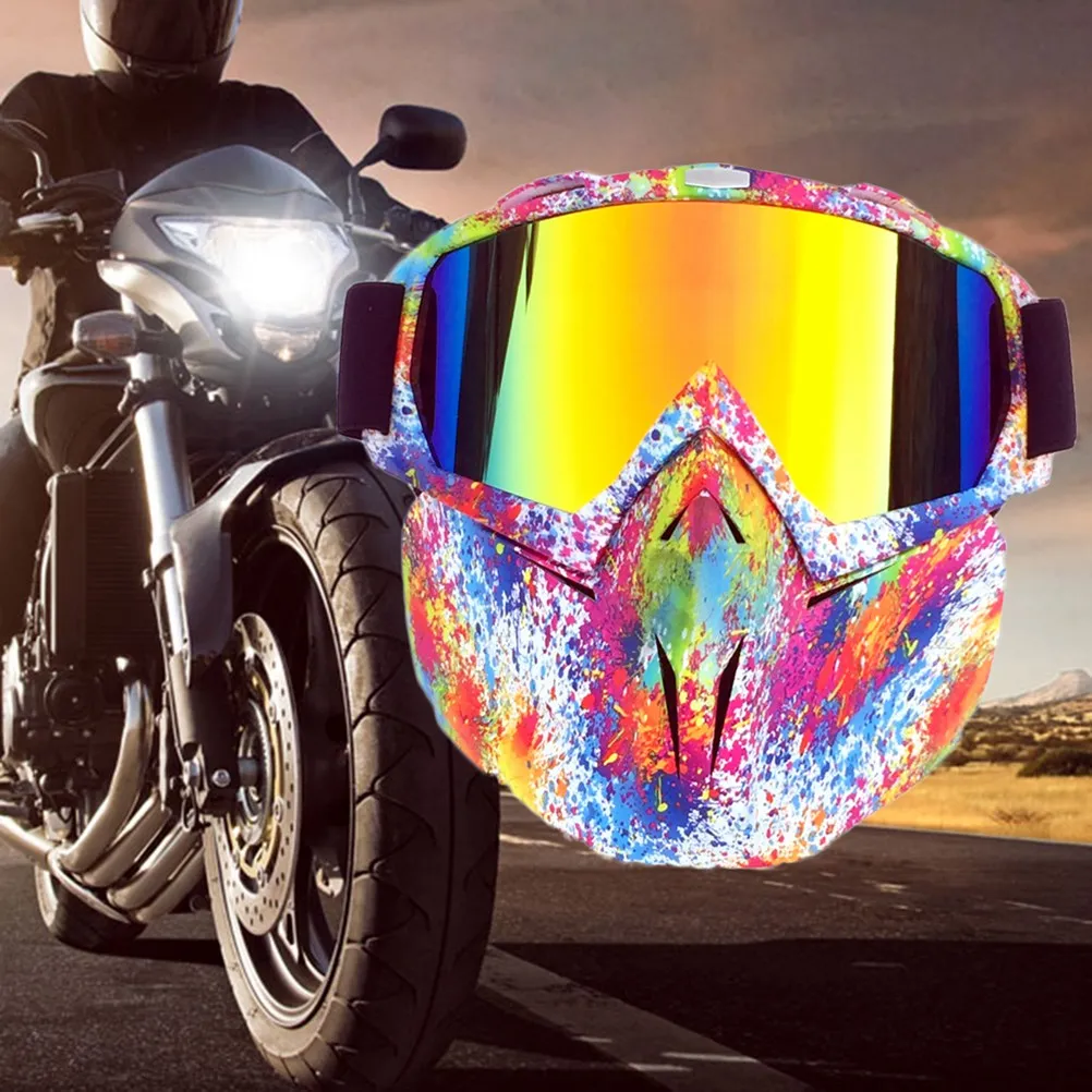 Motocross Goggles Full Face Motorcycle Mask Eyeswear Detachable Eye Glass Protection for Windproof Vintage Helmet Motorbike Gear |