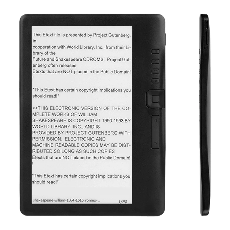

BK7019 Electronic Paper Book Reader 7 Inch TFT Color Screen Ebook Reader Audio Video MP3 Player Rechargeable 16GB
