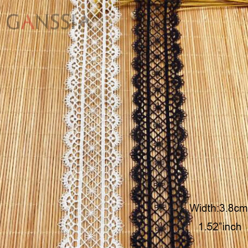 

1 ярда в ширину: 3,8 см стильные двусторонние вырезанные сетчатая лента кружева, полиэфирные водорастворимые кружева для швейного украшения (...