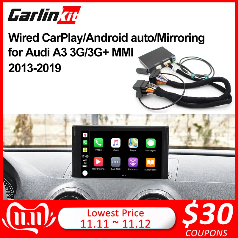Carlinkit проводной декодер Apple CarPlay для Audi A3 Q2 3g/3g + MMI 2013 2019 muItimedia интерфейс и Android авто