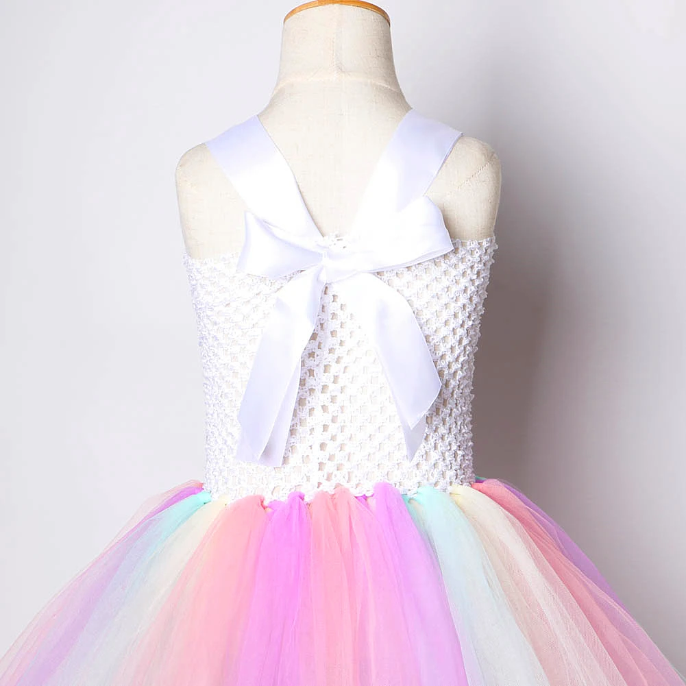 Pastel Unicorn Dresses for Girls Unicorns Costume for Birthday Party Princess Tutu Dress Girl Kids Halloween Costumes Outfits images - 6