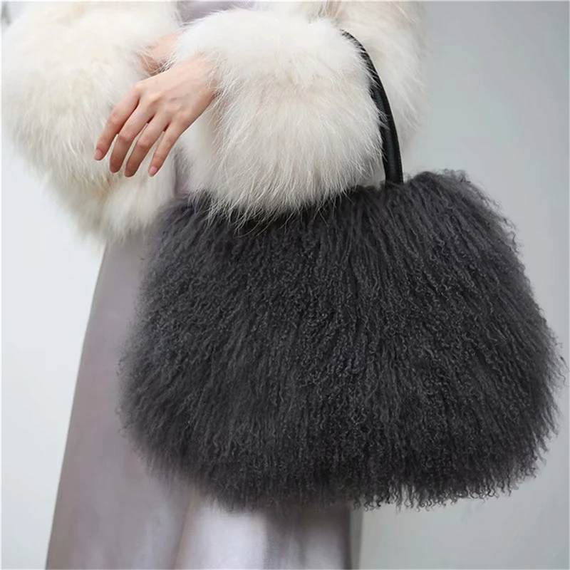 IANLAN женские сумки из натурального монгольского овечьего меха повседневные