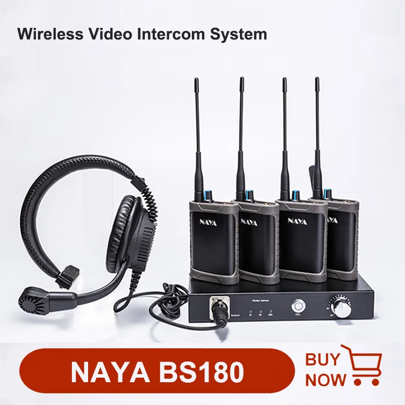 

NAYA Wireless guide call system BS180 Wireless Full Duplex Intercom System Base Station supports switcher wireless One for four