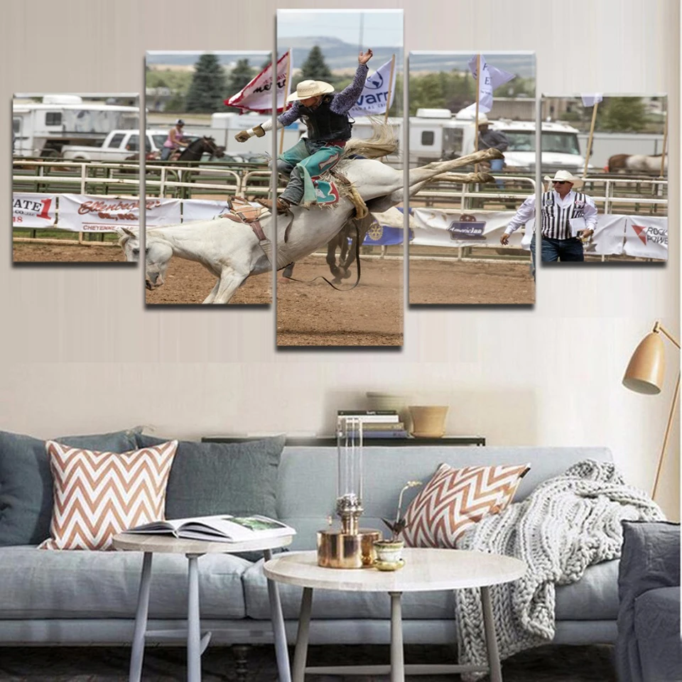 

Home Decor Canvas Painting HD Prints 5 Pieces Animal Horse Wall Art Modular Bedside Background Pictures Landscape Artwork Poster