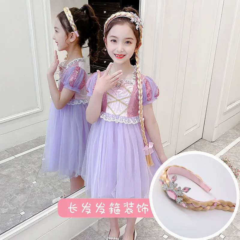 

Disney's New Long-haired Princess Dress Le Pei Girl Sophia Dance Performance Dress Dress In The Big Children's Tutu Skirt