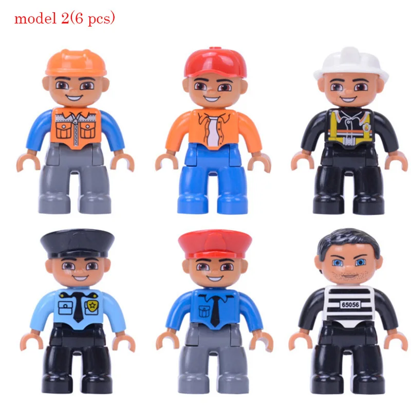 Фигурки блоки Duplo полицейские фигурки 6 шт. поезд строительные развивающие