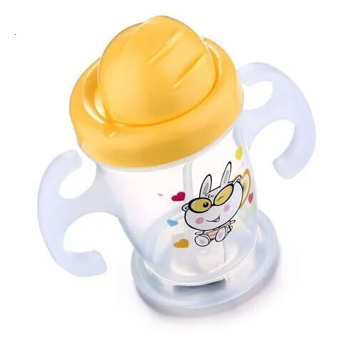 Чашка с соломинкой Infantil, поилка для кормления детей, детские маленькие стаканчики для питья, 250 мл, Мультяшные бутылки для воды, детский Поильник