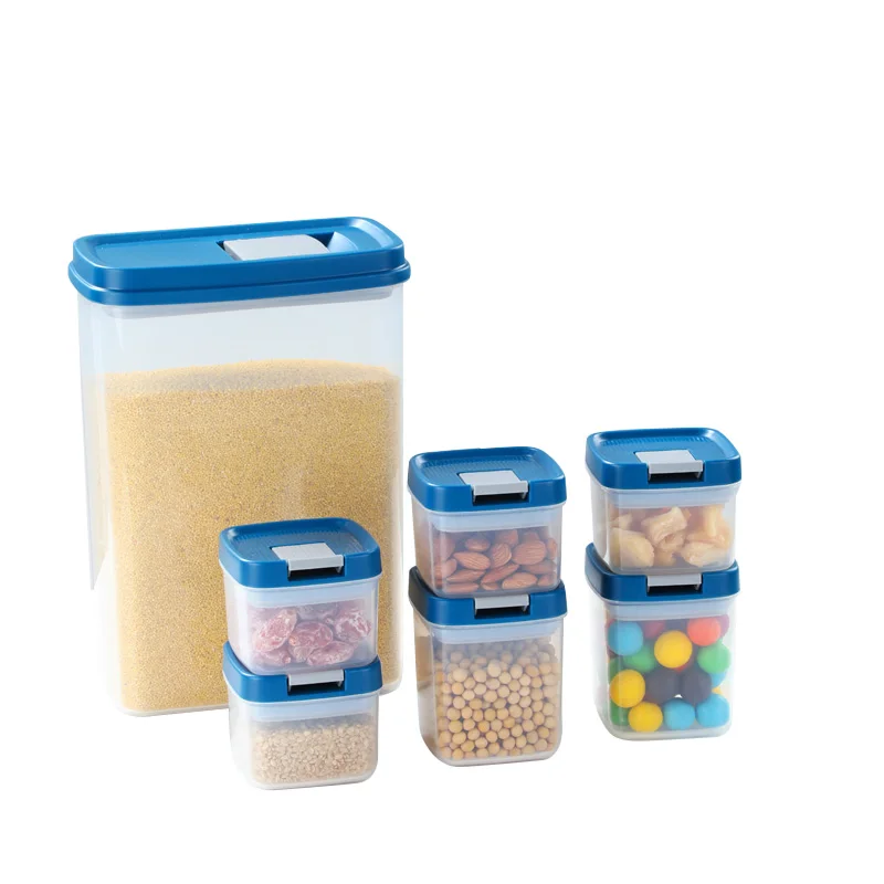 Joybos-contenedor de almacenamiento de alimentos para el hogar, contenedor de latas multigrano para cocina, traje grande, contenedor de botellas de postre, libre de BPA, 6 uds.-5