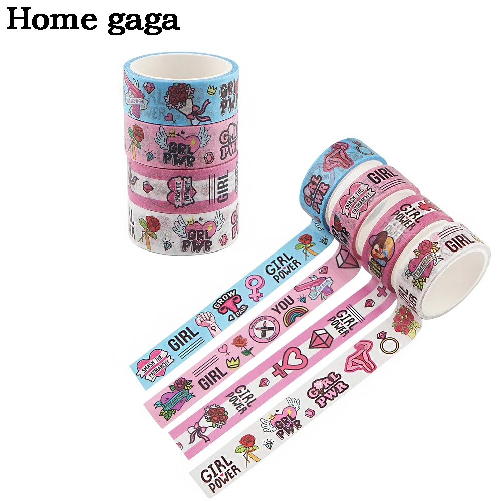 

D3287 Homegaga 15mmX5m Feminist Decorative Paper Sticker DIY Scrapbooking Sticker Adhesive Paper Tape Washi Tape