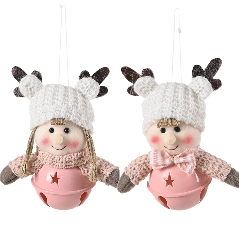 Рога детский колокольчик кулон/розовый орнамент/Рождественская атмосфера