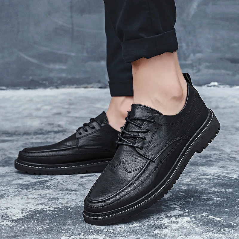 

Spring Autumn High Quality Leather Breathable Lace-Up Business Men Shoes Casual Business Formal Shoes