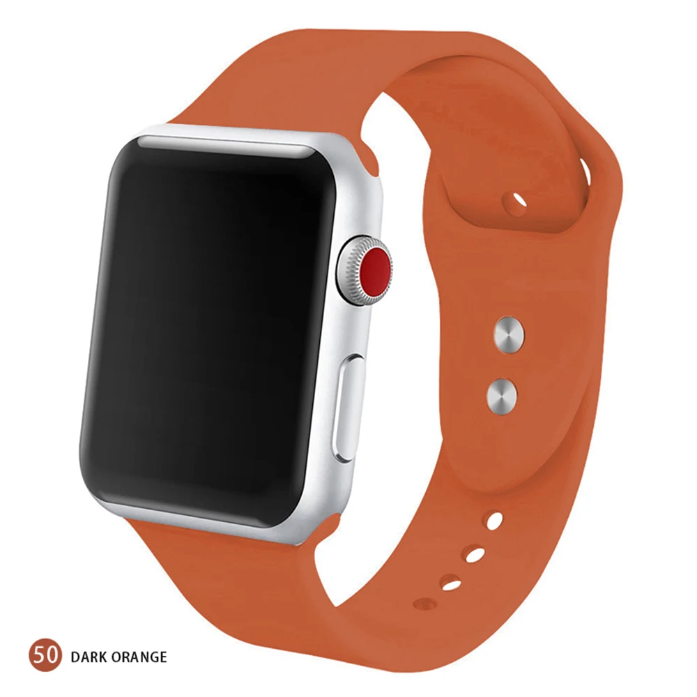 Мягкий силиконовый сменный спортивный ремешок для 38 мм Apple Watch Series1 2 3 4 5 42 мм ремешок для наручных браслетов для iWatch Sports Edition - Цвет ремешка: Dark orange