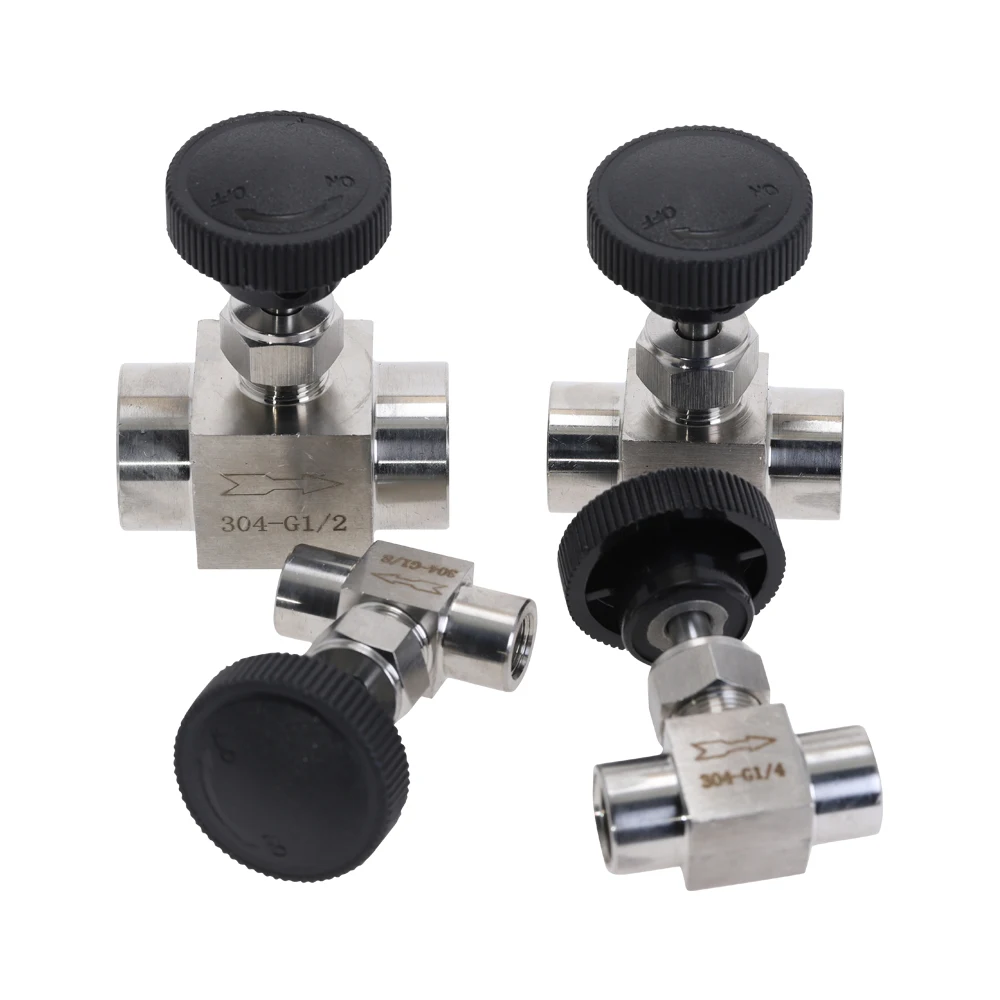 Нержавеющая сталь 304 игольчатый клапан 1/8 &quot1/4&quot 3/8 &quot1/2&quot BSP равный женский