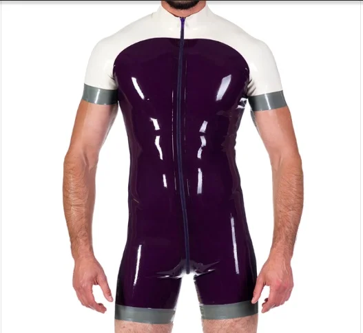 100% латексные резиновые белые и черные костюмы для фитнеса на молнии 0 45 мм xS-XXL |