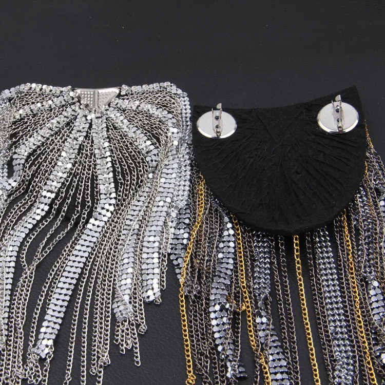 

1PC Elegant Handmade epaulette badge party tassel brooch epaulet /epaulettes spikes suit blazer accessories shoulder board knot