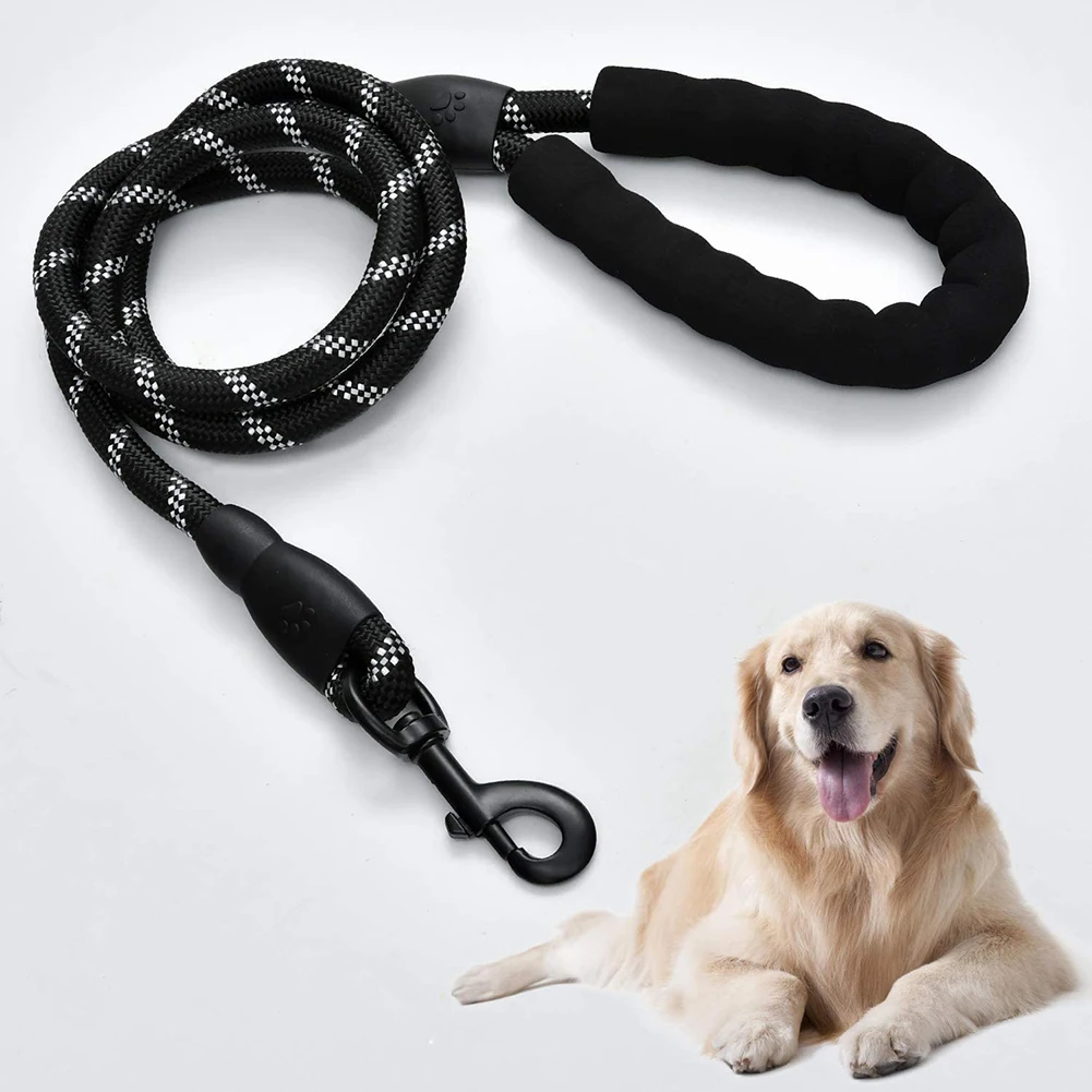 

Strong Dog Leash Comfortable Padded Handle Dog Collar Leashes Reflective Threads Large Dogs Rope Leash For Medium Large Dogs