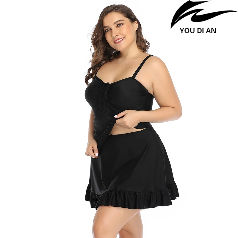 2020 New plus size swimwear women two pieces swimsuit larges swimming swim suit bathing beachwear wear big | Спорт и развлечения