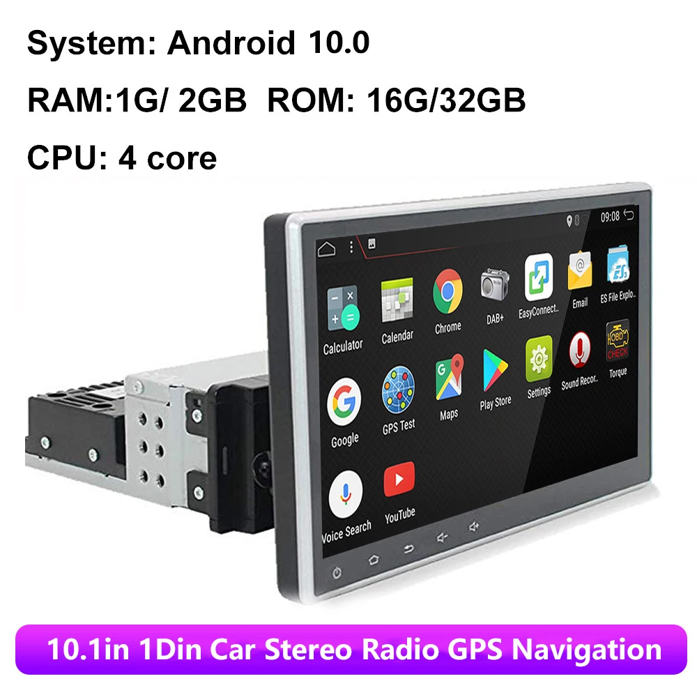 Универсальный автомобильный радиоприемник 1 Din Android 10 0 дюйма GPS навигация Bluetooth