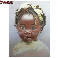 full square 5d diy diamond painting african little girl diamond embroidery cross stitch diamond puzzle pictureamazing artworks