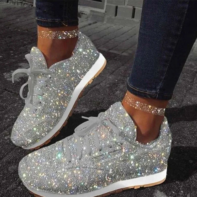 2019 г. осенние женские кроссовки для бега с украшениями женская обувь из сетчатого