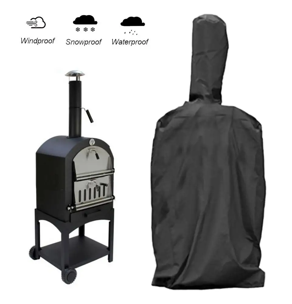 Black Outdoor Pizza Oven Cover Oxford Cloth Wood-Fired Charcoal Fired Bread Smoker BBQ Rain bbq tools | Дом и сад
