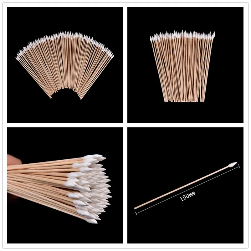 

100pcs/lot 6 Inch Gun Cleaning Cotton Swabs,Large Tapered Swabs, RamRodz Barrel and Breech Cleaners