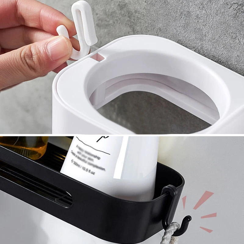 

3-layer Rotating Bathroom Rack Wall Hanging Punch Free Vanity Toiletries Storage Hair Dryer Rack Corner Shelf FP8