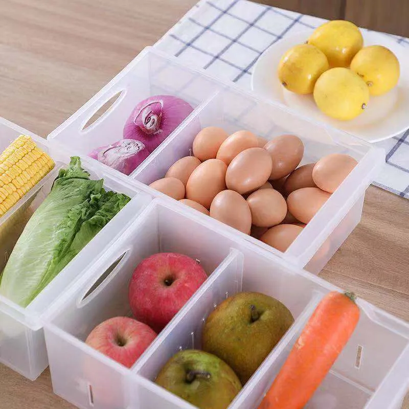 New Household Refrigerator Storage Box Plastic Rectangular Compartment Vegetable Fruit Freezer Kitchen | Дом и сад