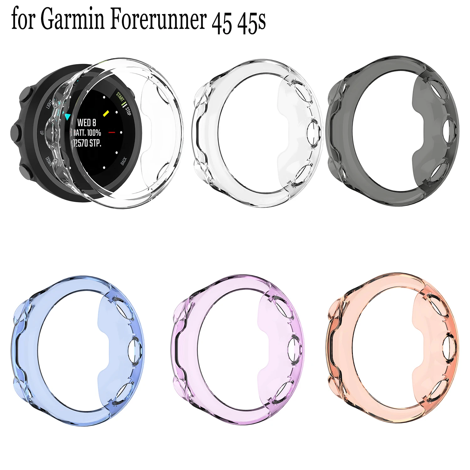 Custodia Protettiva In Silicone Per Garmin Forerunner 45 45S Smartwatch Custodia Protettiva In Tpu Per Accessori Per Braccialetti Garmin 45/45S