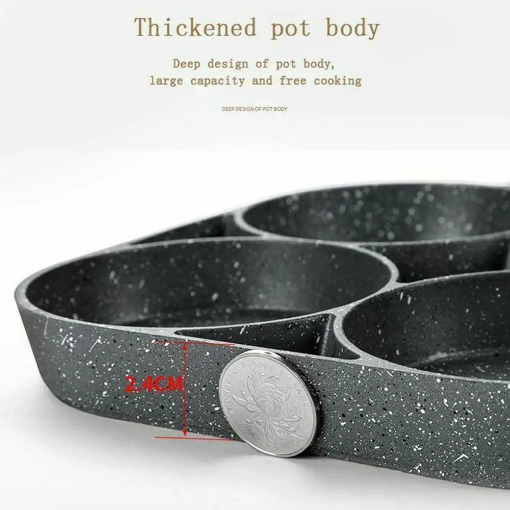 

4 Hole Frying Pot Pan Thickened Omelet Pan Non-stick Egg Pancake Steak Pan Cooking Egg Ham Pans Breakfast Maker Cookware