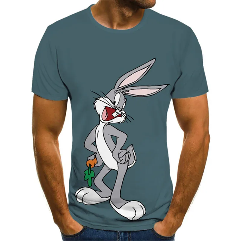 

2021 Cartoon Lola Bunny Rabbit Graphic T Shirts Tee Men Clothing Camisetas Tops Ropa Hombre Summer Streetwear Camisa Masculina V