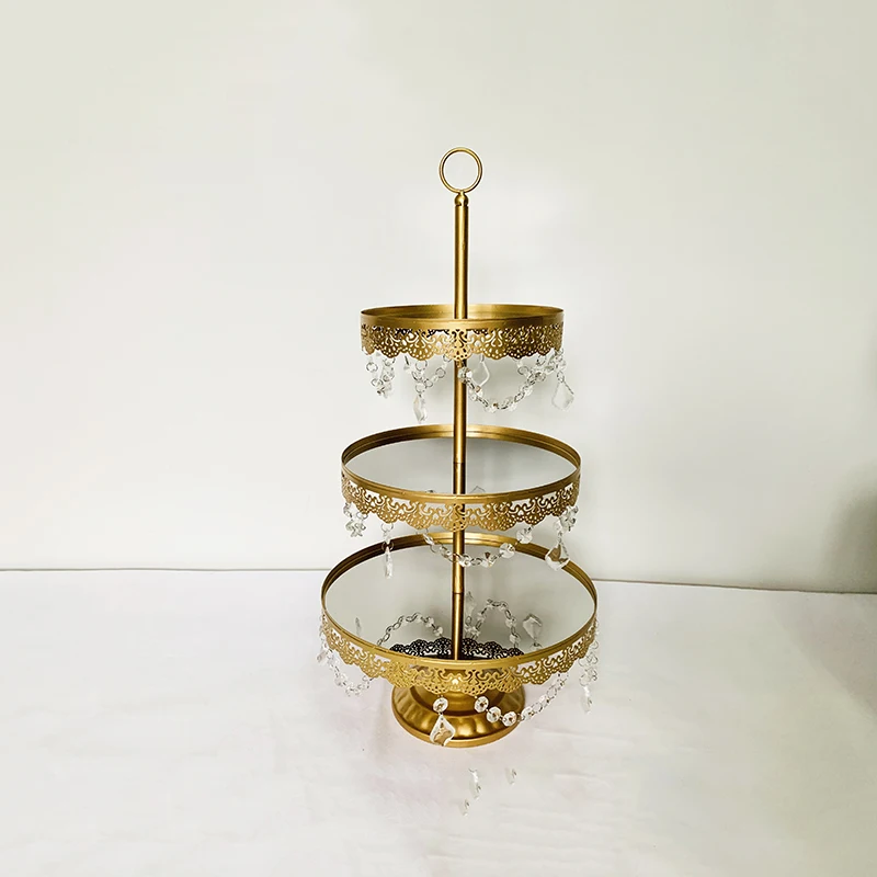 Золотой и белый металлическая для подставки пирожных круглый кекс одежда