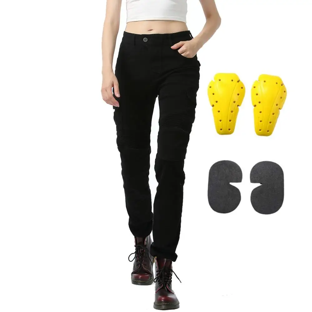 Женские мотоциклетные джинсы для езды бронированный CE брюки сверхпрочные